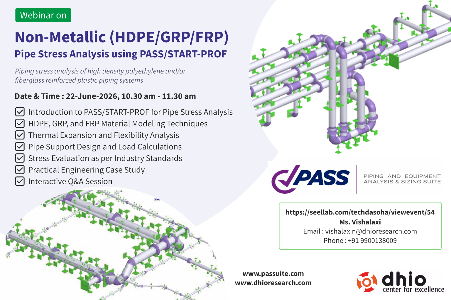 Webinar on Non-Metallic (HDPE/GRP/FRP)  Pipe Stress Analysis using PASS/START-PROF