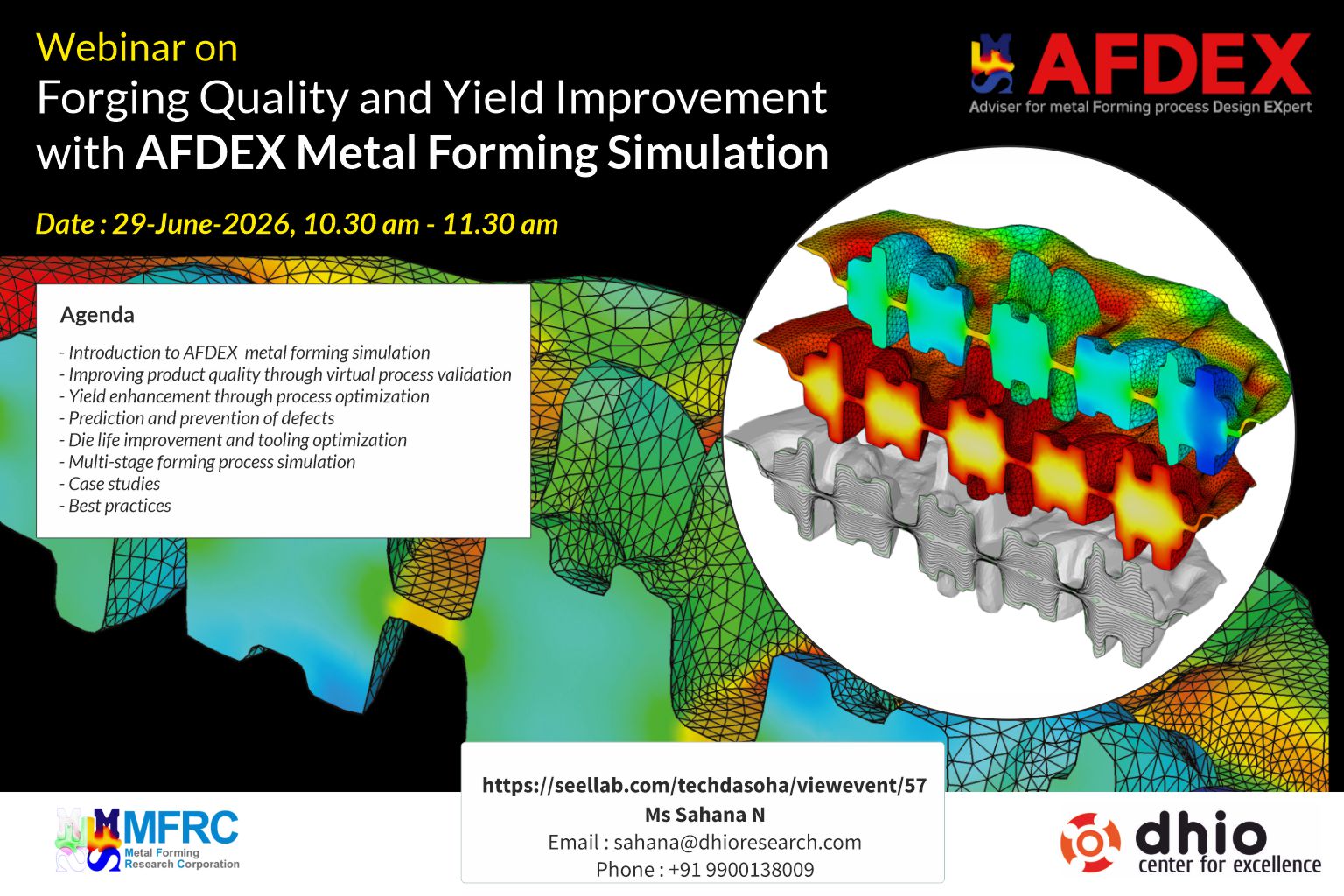 Webinar on Forging Quality and Yield Improvement with AFDEX Metal Forming Simulation